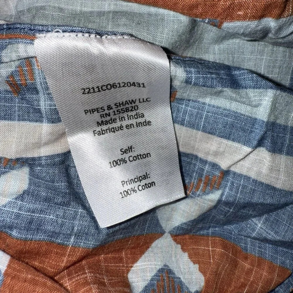 Veronica Beard Navy, Rust & Light Blue Patterned Midi Dress - Picture 6 of 7